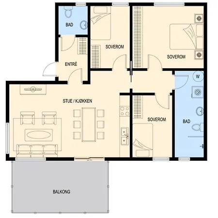 Modern With 3 Bedrooms And Balcony *